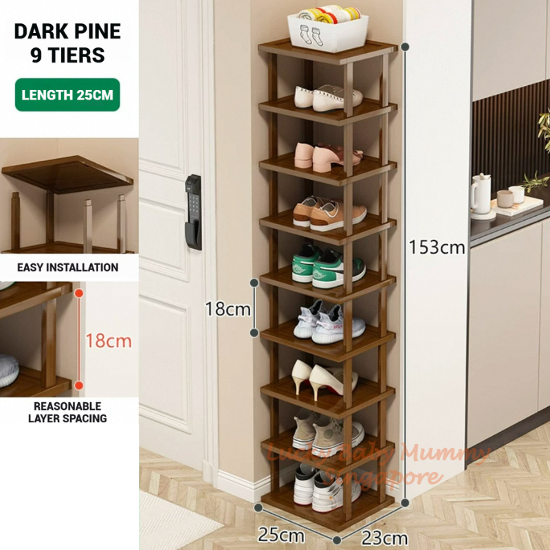 Stackable Bamboo Doorway Shoe Rack