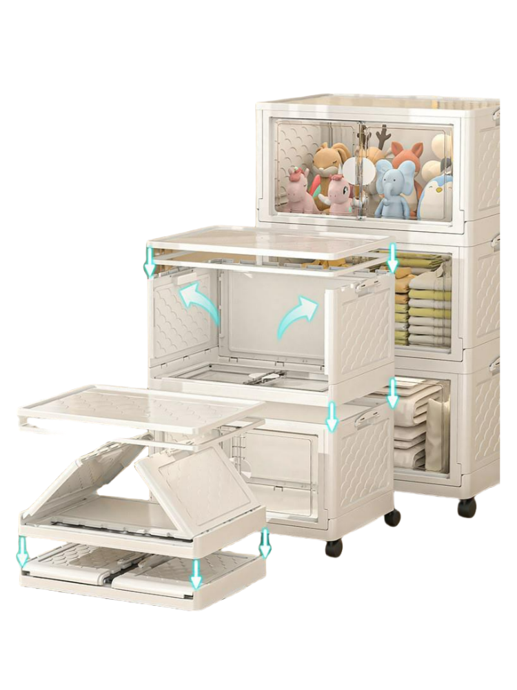 Installation Free Foldable Storage Cabinet with Wheels