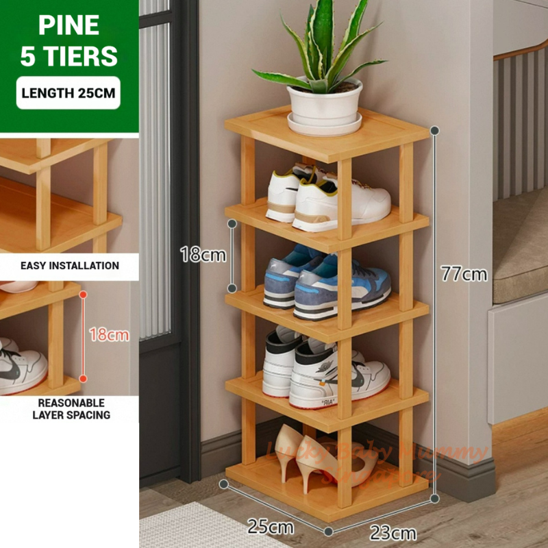 Stackable Bamboo Doorway Shoe Rack