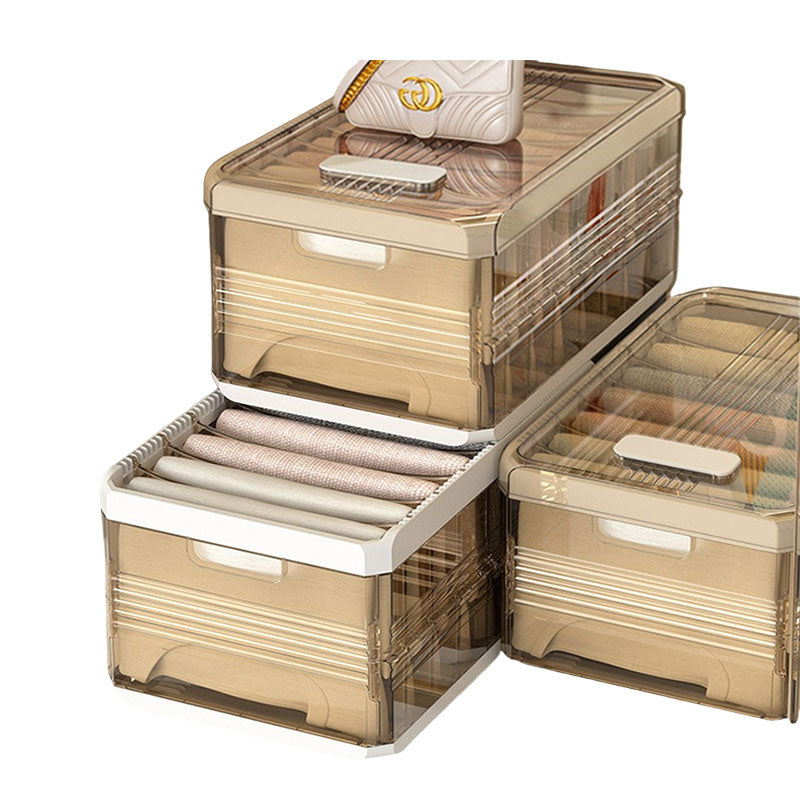 Stackable Pull-Out Storage Box with Removable Divider
