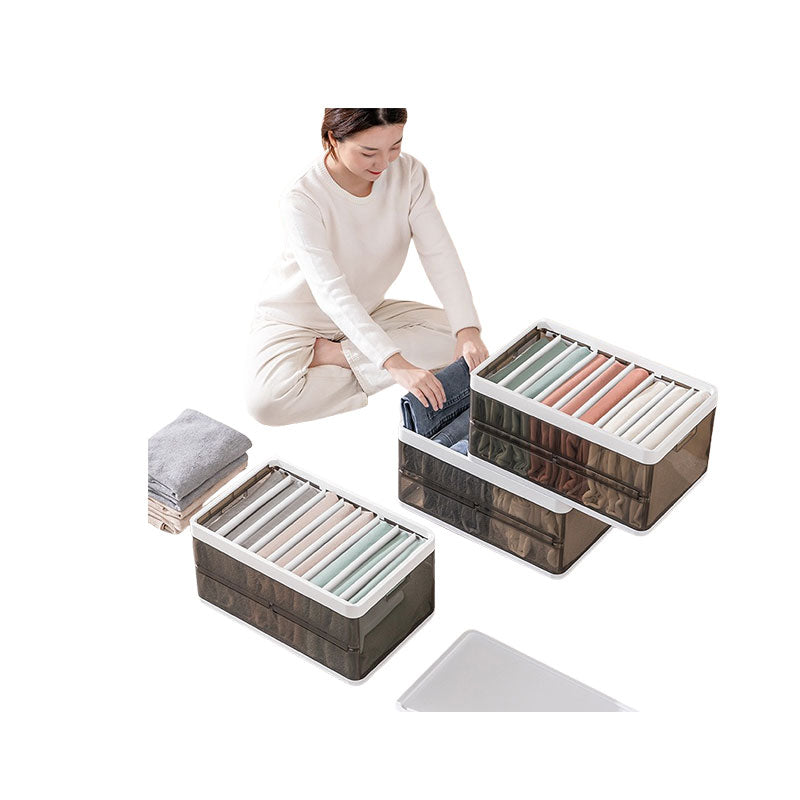 Stackable Pull-Out Storage Box with Removable Divider