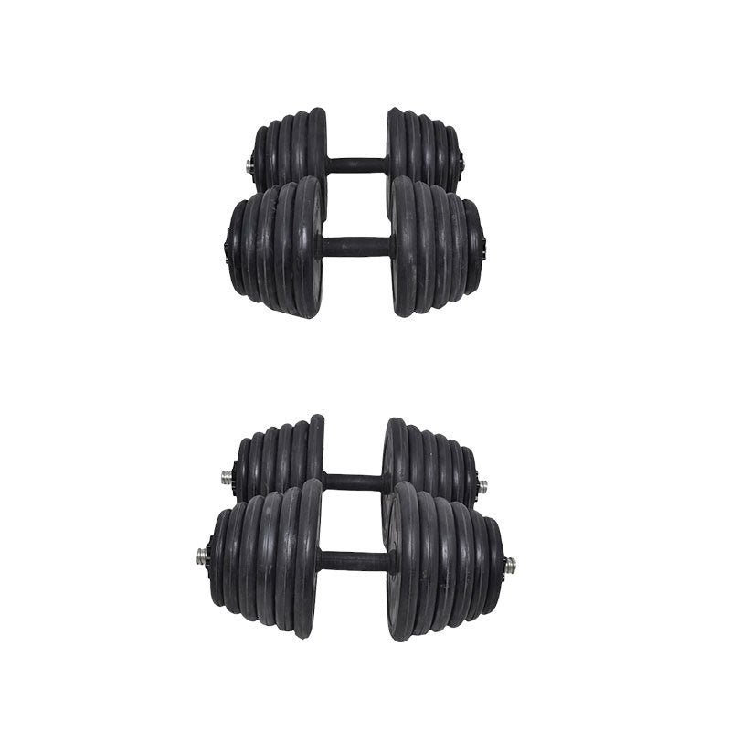 Black Cast Iron Chrome Dumbbell Set for Bodybuilding