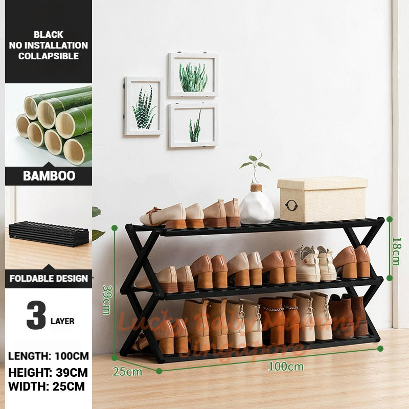 Minimalist Bamboo Shoe Rack Installation Free