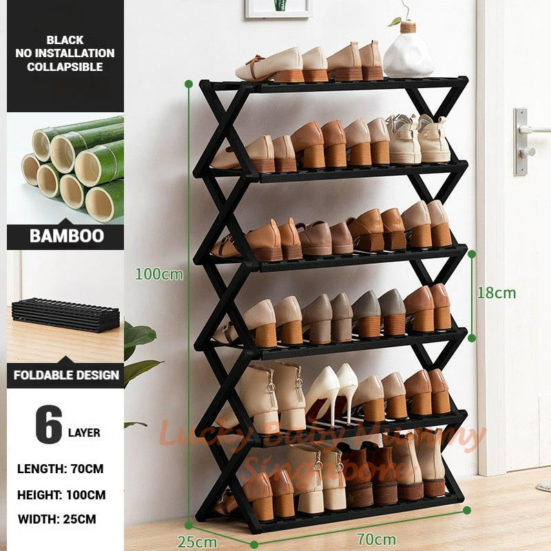 Minimalist Bamboo Shoe Rack Installation Free