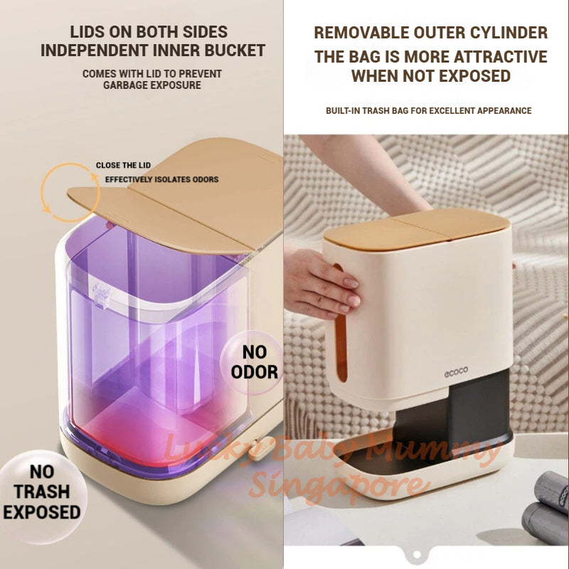 Ecoco Desktop Tissue Box with Trash Bin