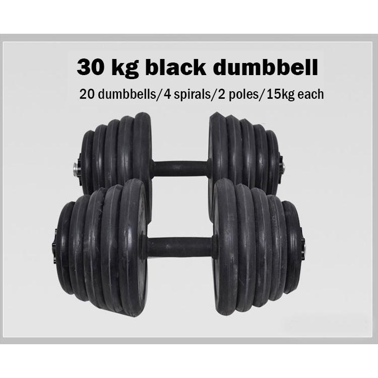 Black Cast Iron Chrome Dumbbell Set for Bodybuilding