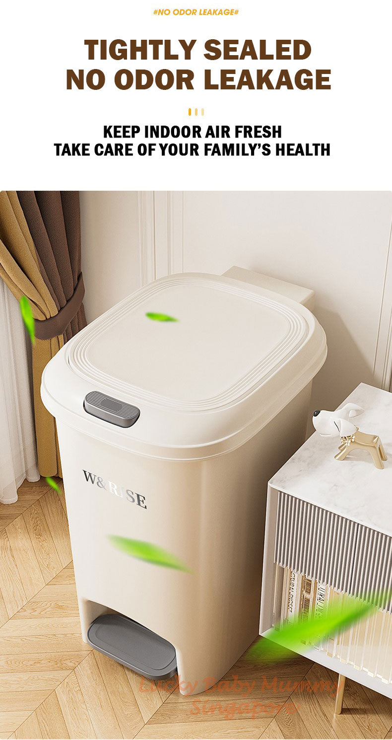 Cream Step Pedal Dustbin / Trash Bin