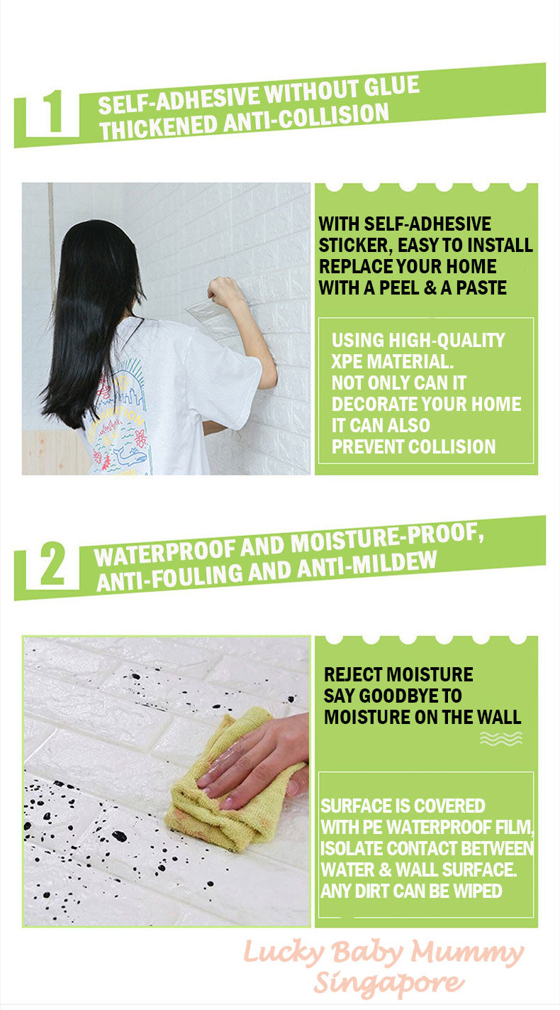 3D Brick Wall Sticker