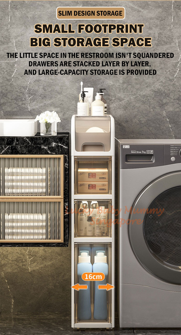Bathroom Slim Storage Cabinet Drawers