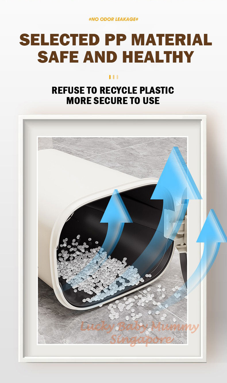 Cream Step Pedal Dustbin / Trash Bin