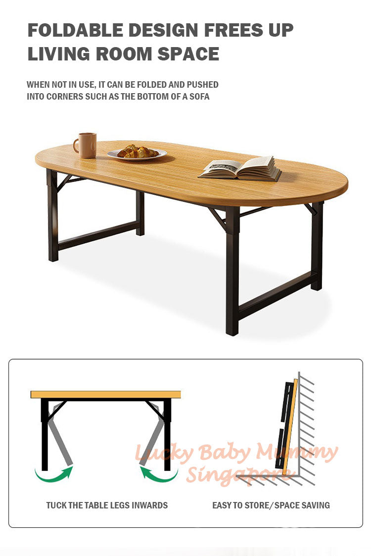 Foldable Steel Wood Coffee Table