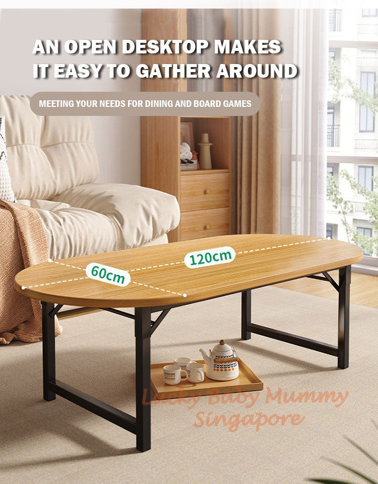 Foldable Steel Wood Coffee Table