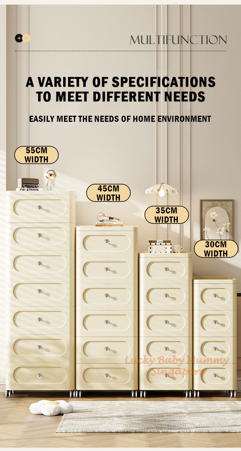 Light Luxury Drawer Cabinet with Wheels