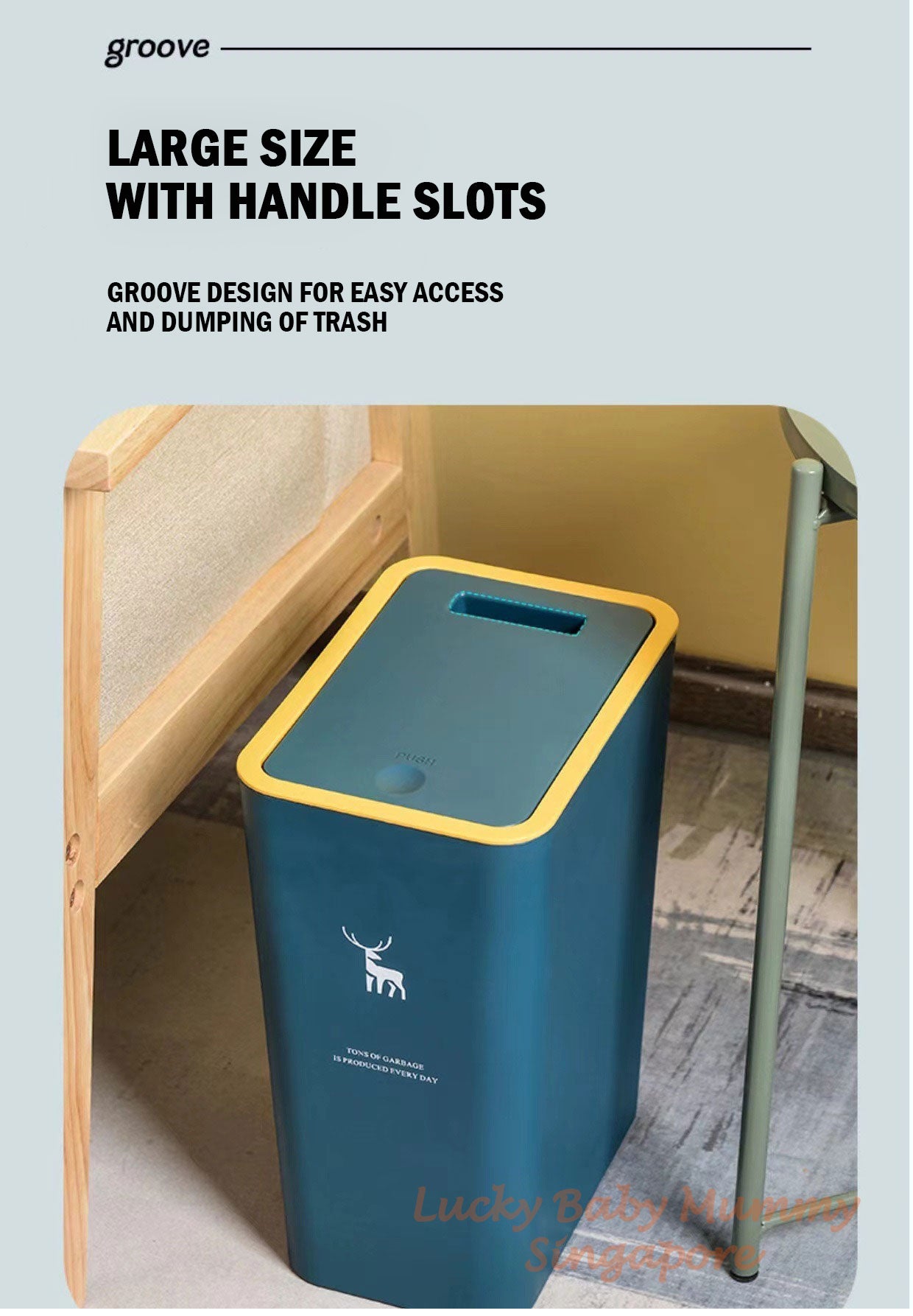 10/15L Pop-up Cover Dustbin with Slim Deisgn Waterproof