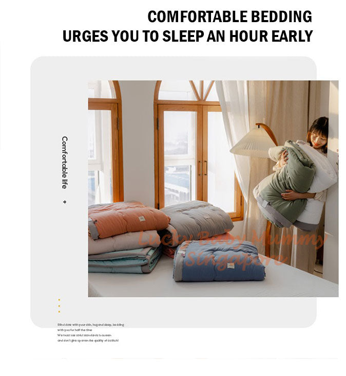 Japanese Style Summer Quilt Blanket Light Weight Cotton