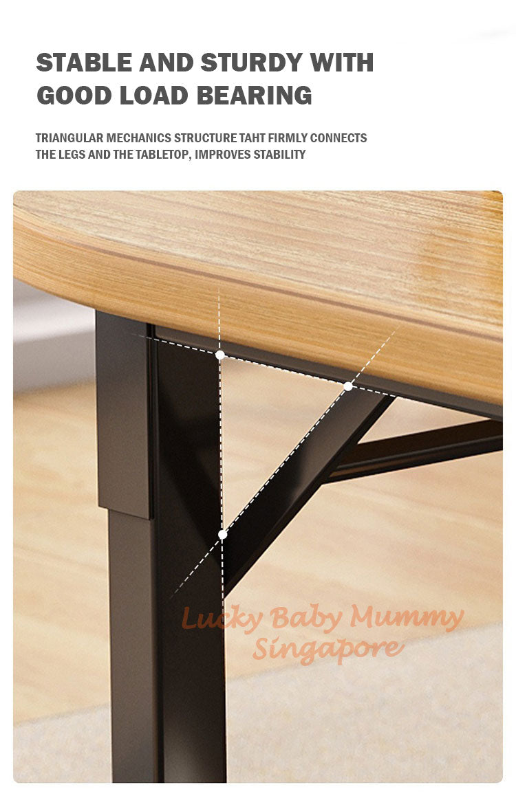 Foldable Steel Wood Coffee Table