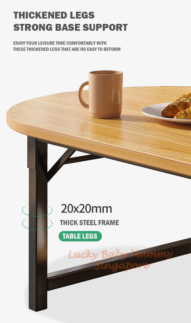 Foldable Steel Wood Coffee Table