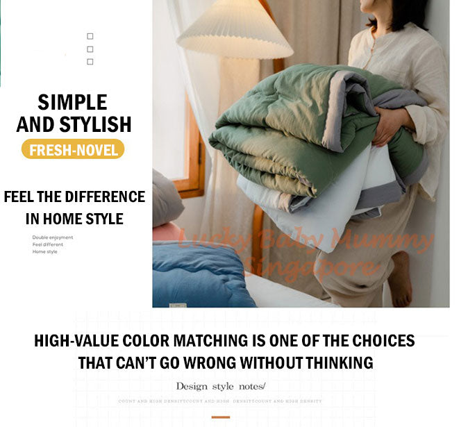 Japanese Style Summer Quilt Blanket Light Weight Cotton