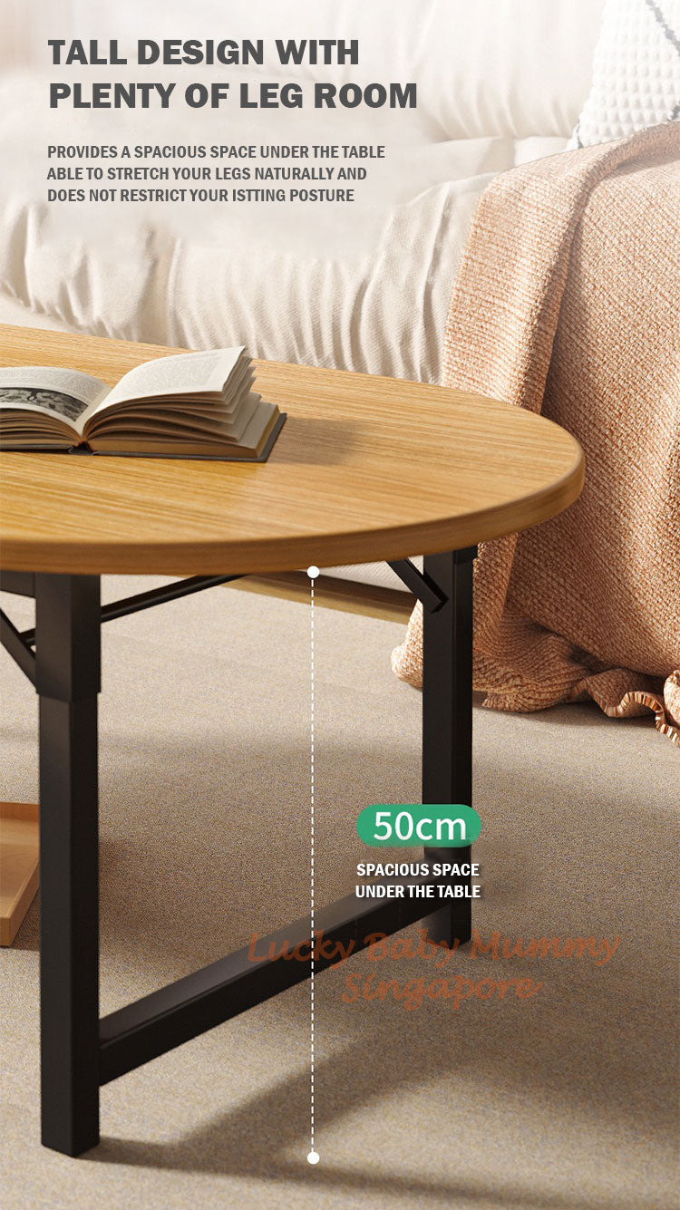 Foldable Steel Wood Coffee Table