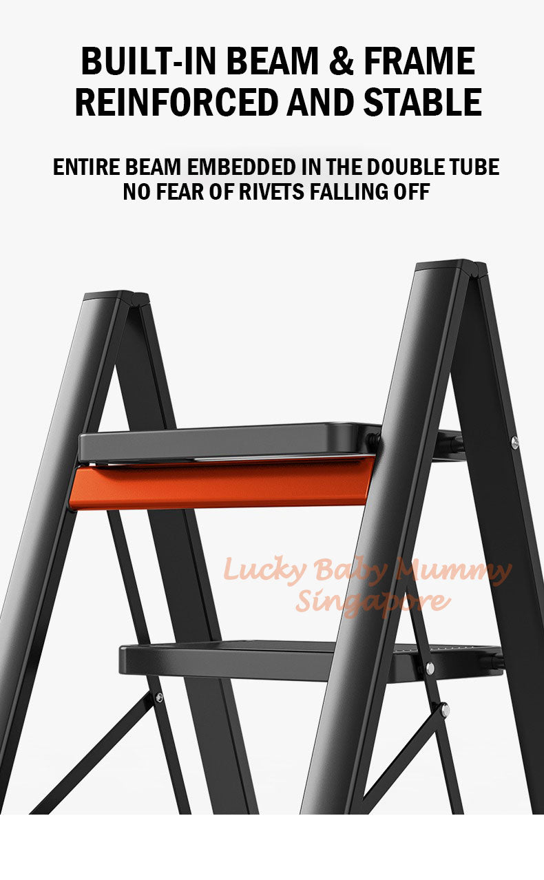 Wide Pedal Steel Ladder - 2/3/4 Steps