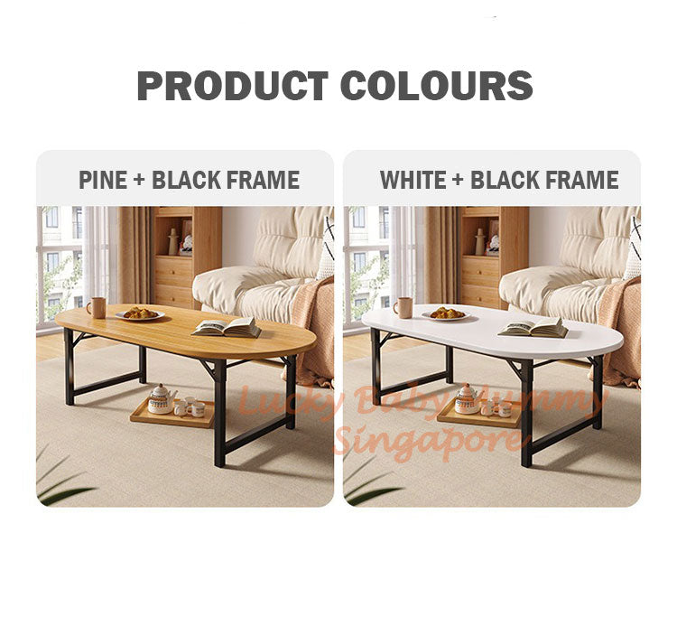 Foldable Steel Wood Coffee Table