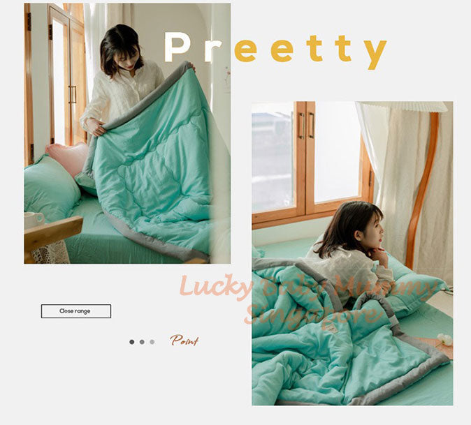 Japanese Style Summer Quilt Blanket Light Weight Cotton