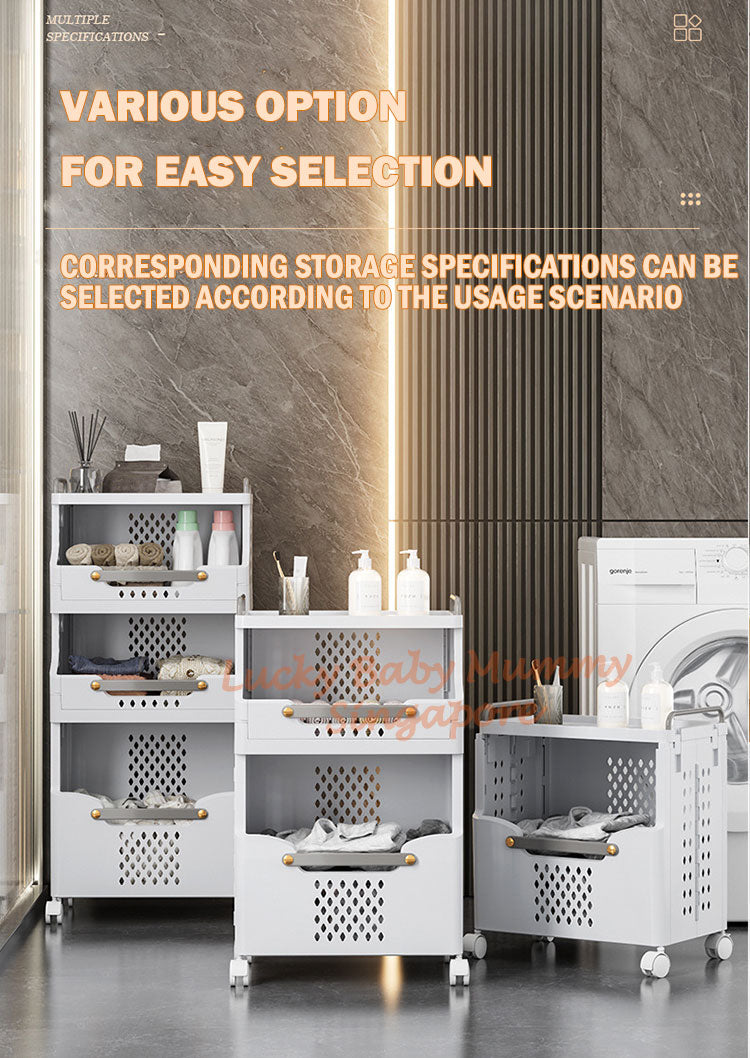 Movable Laundry Storage Rack with Wheels