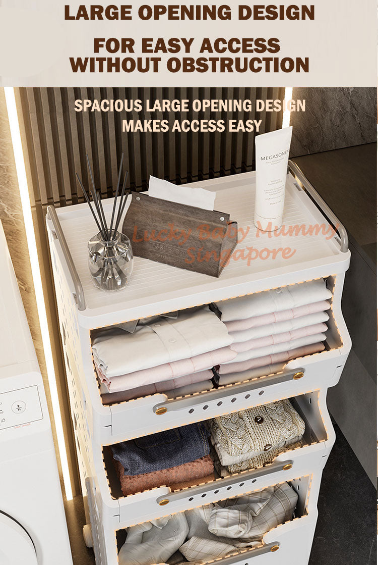 Movable Laundry Storage Rack with Wheels