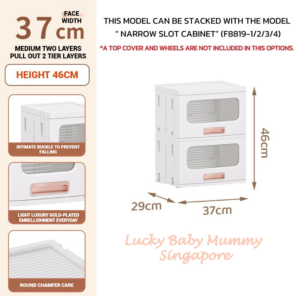 Narrow Slot Foldable Cabinet/Plastic Storage Drawers/Home Organizer/Stackable Transparent Storage Rack