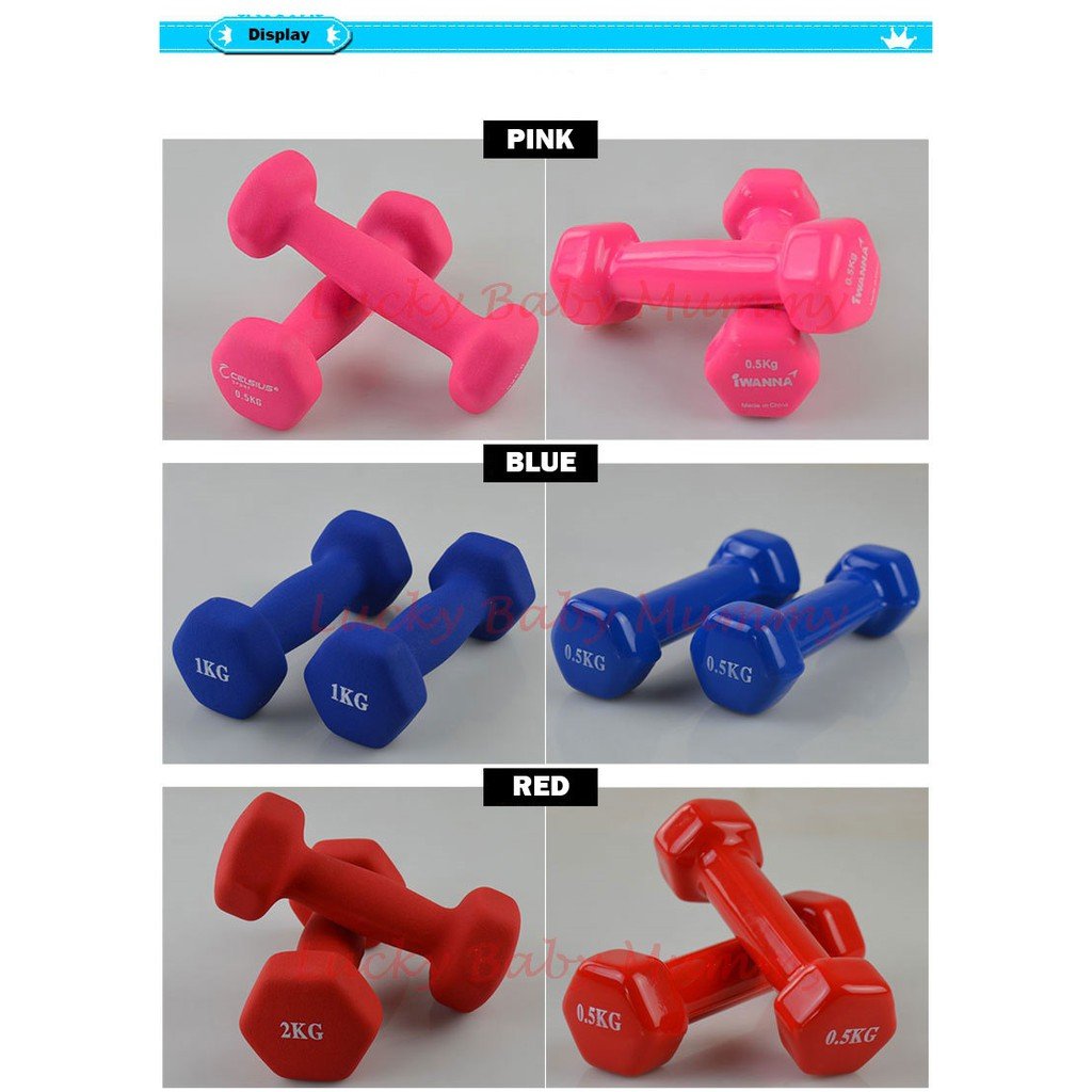 Female Lady Vinyl Dumbbells 1kg - 5kg