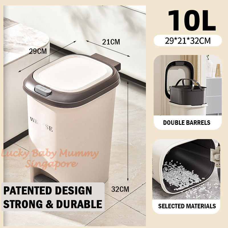 Cream Step Pedal Dustbin / Trash Bin