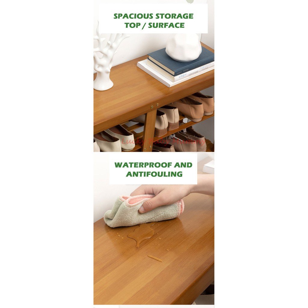 Darker Bamboo Shoe Rack Bench