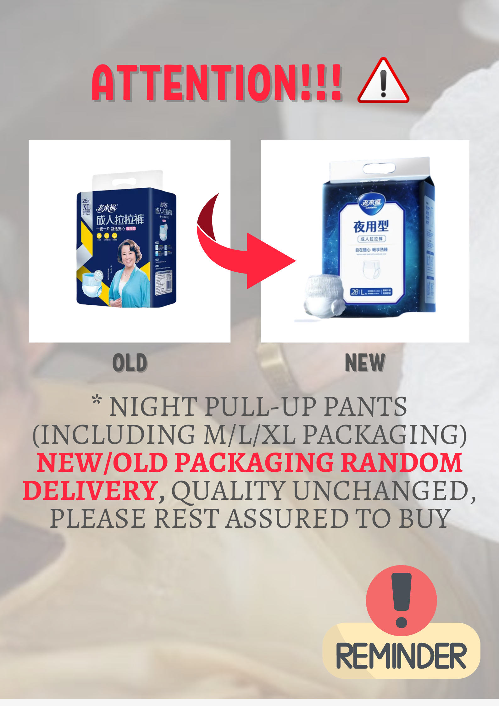 Adult Diaper Pull Up Pants Soft Pads (Day/Night Use)