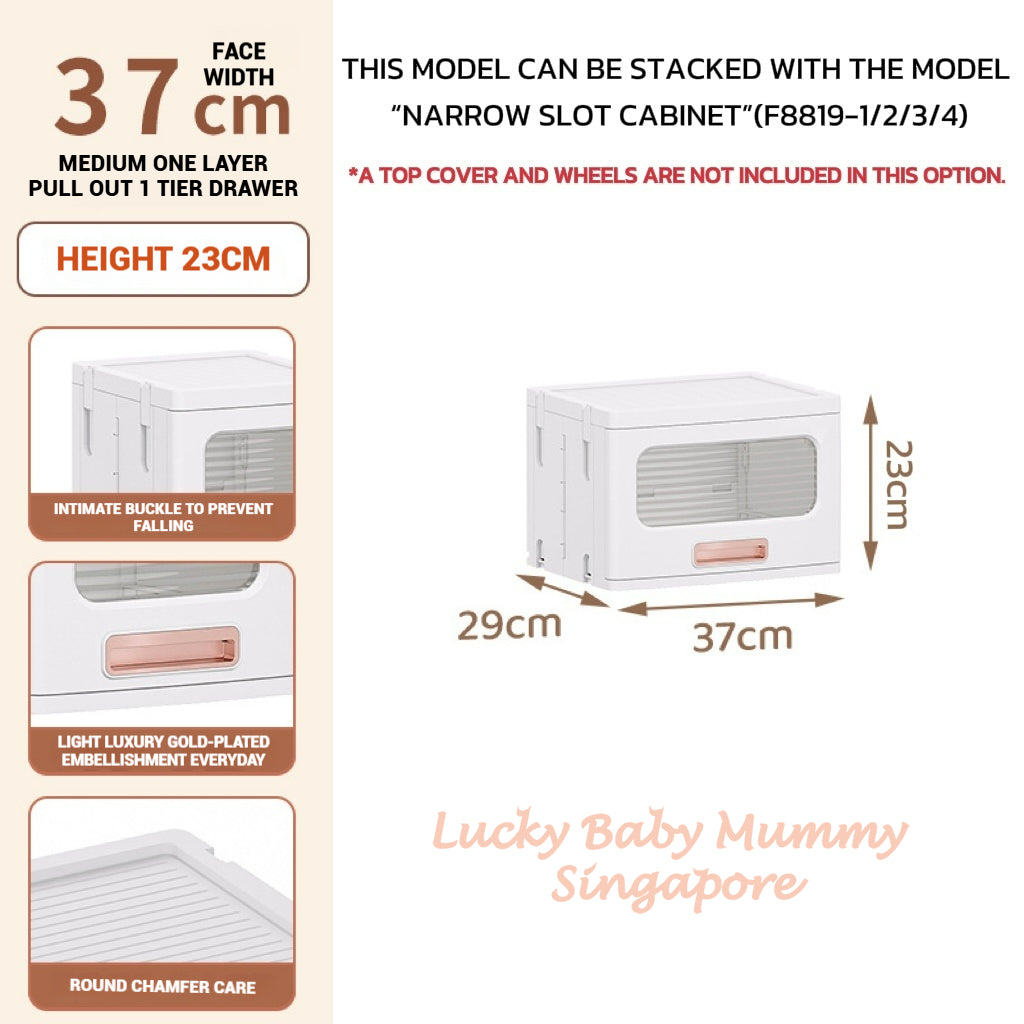 Narrow Slot Foldable Cabinet/Plastic Storage Drawers/Home Organizer/Stackable Transparent Storage Rack
