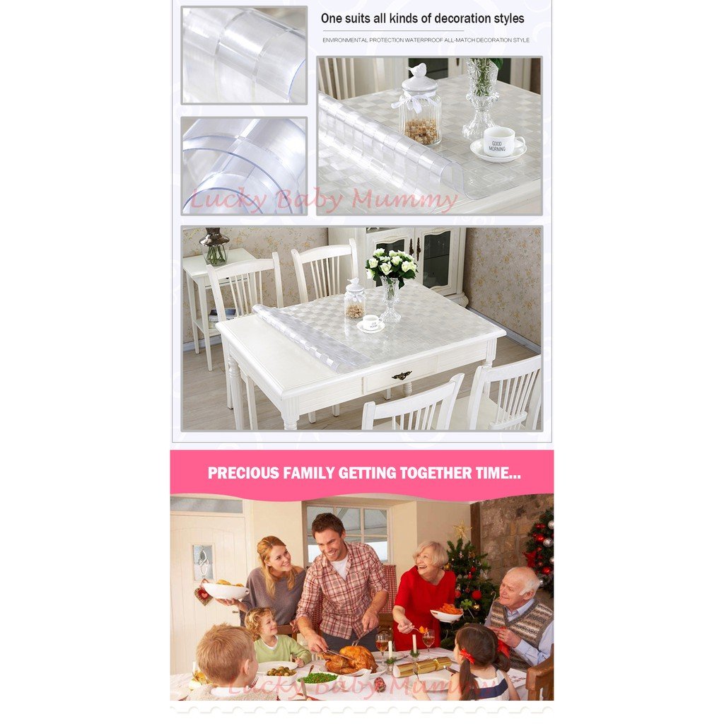 2mm/1.5mm Thickness Transparent Clear PVC Table Cloth Mat