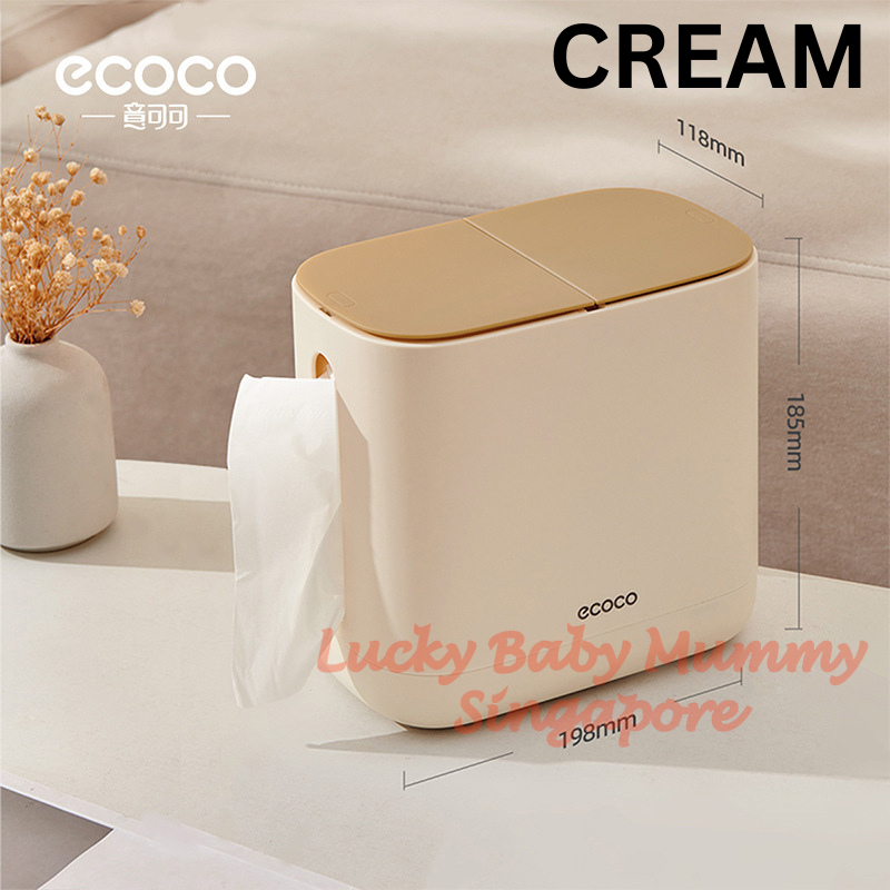 Ecoco Desktop Tissue Box with Trash Bin