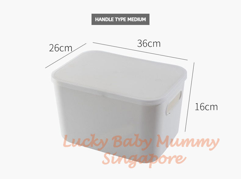 Ivory White Stackable Storage Box With Cover