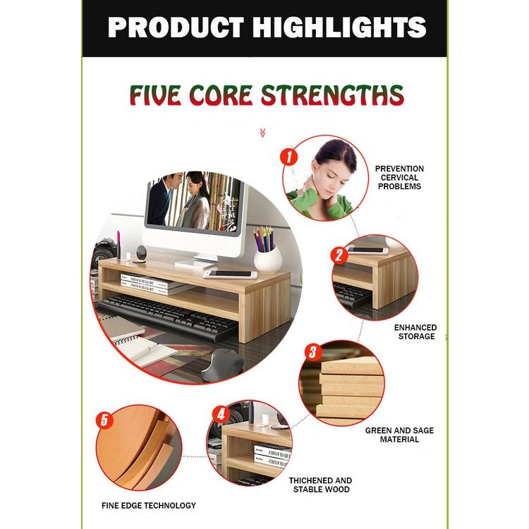 Wooden Monitor Stand Rack