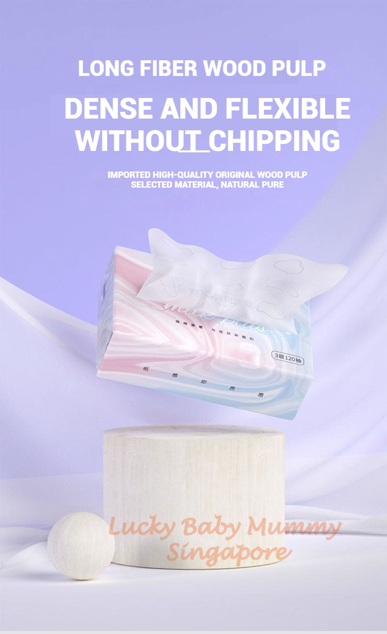 Beaba Wood Pulp 3 Ply Extra-Smooth Household Tissue Paper 120 Sheets