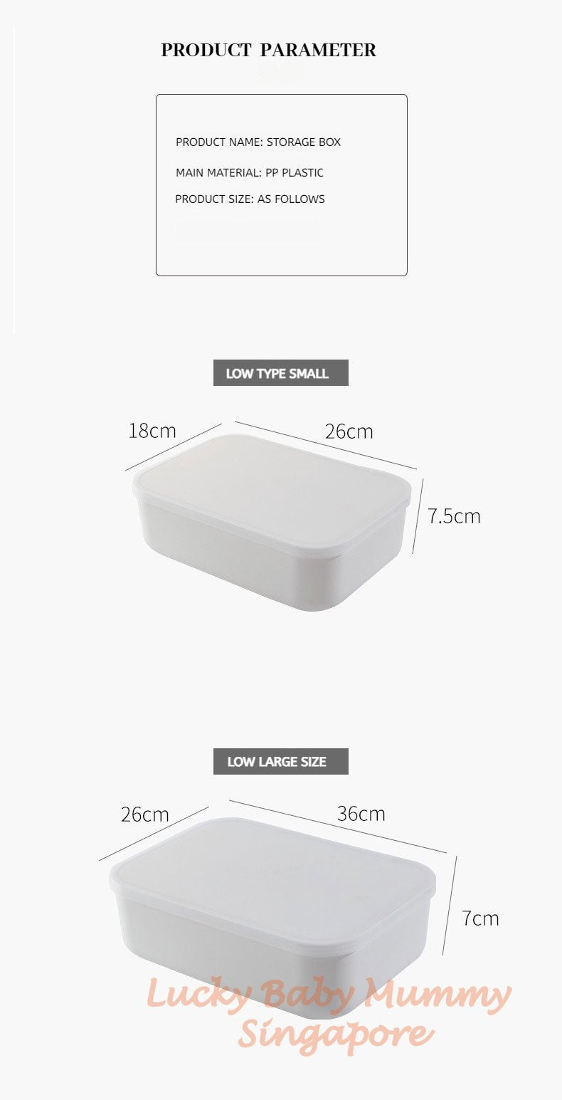 Ivory White Stackable Storage Box With Cover