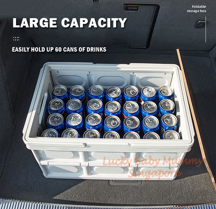 Foldable Camping Storage Box with Wooden Lid