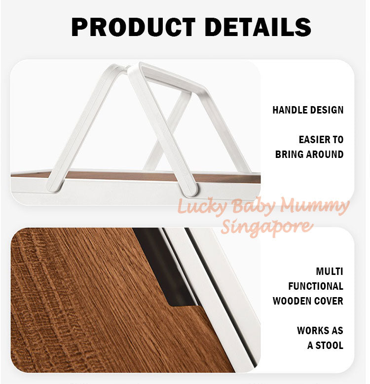 Foldable Camping Storage Box with Wooden Lid