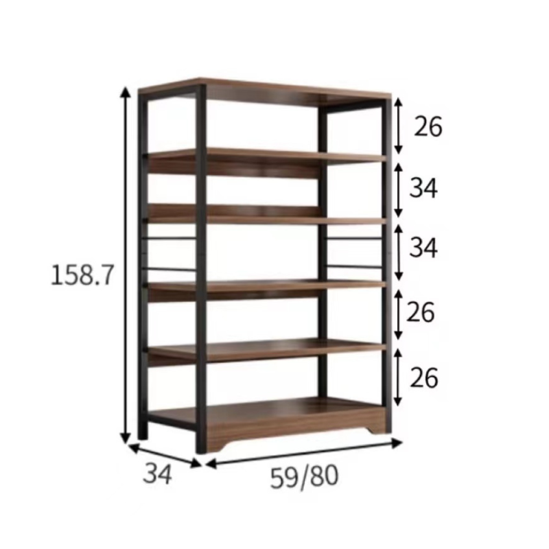 Wooden Bookshelf Storage Rack