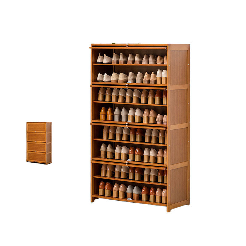 Flip Door Bamboo Shoe Cabinet