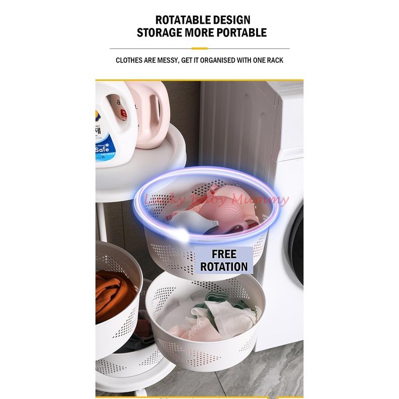 White Round Rotating Storage Trolley