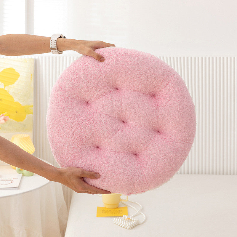 Fluffy Seat Cushion - Pink (Round)