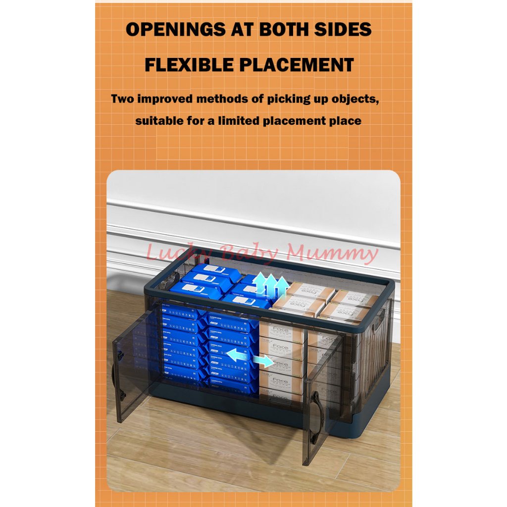 Foldable Transparent Double Door Storage Cabinet