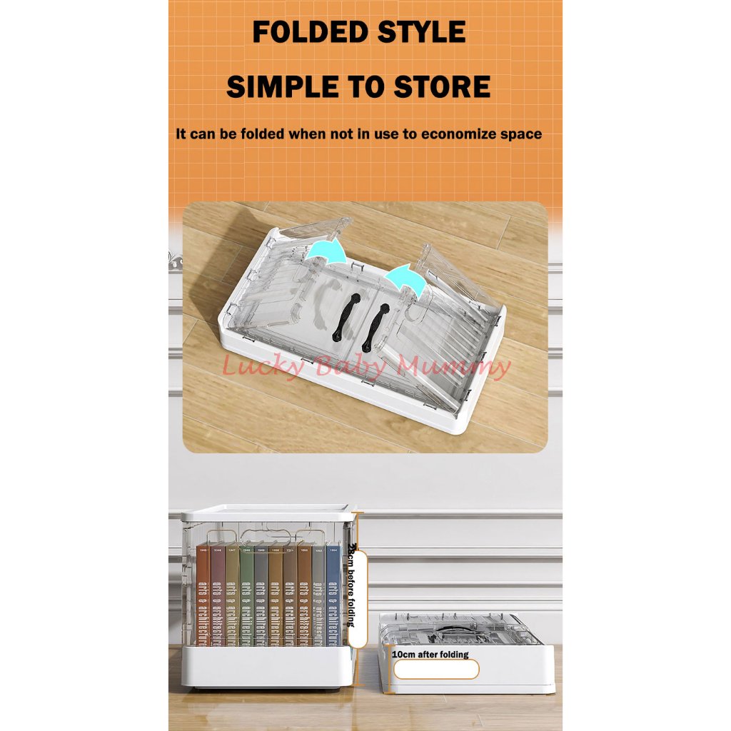 Foldable Transparent Double Door Storage Cabinet