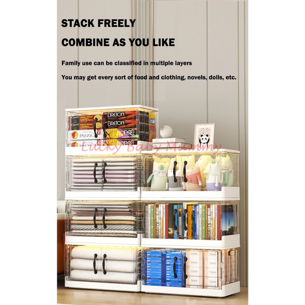 Foldable Transparent Double Door Storage Cabinet