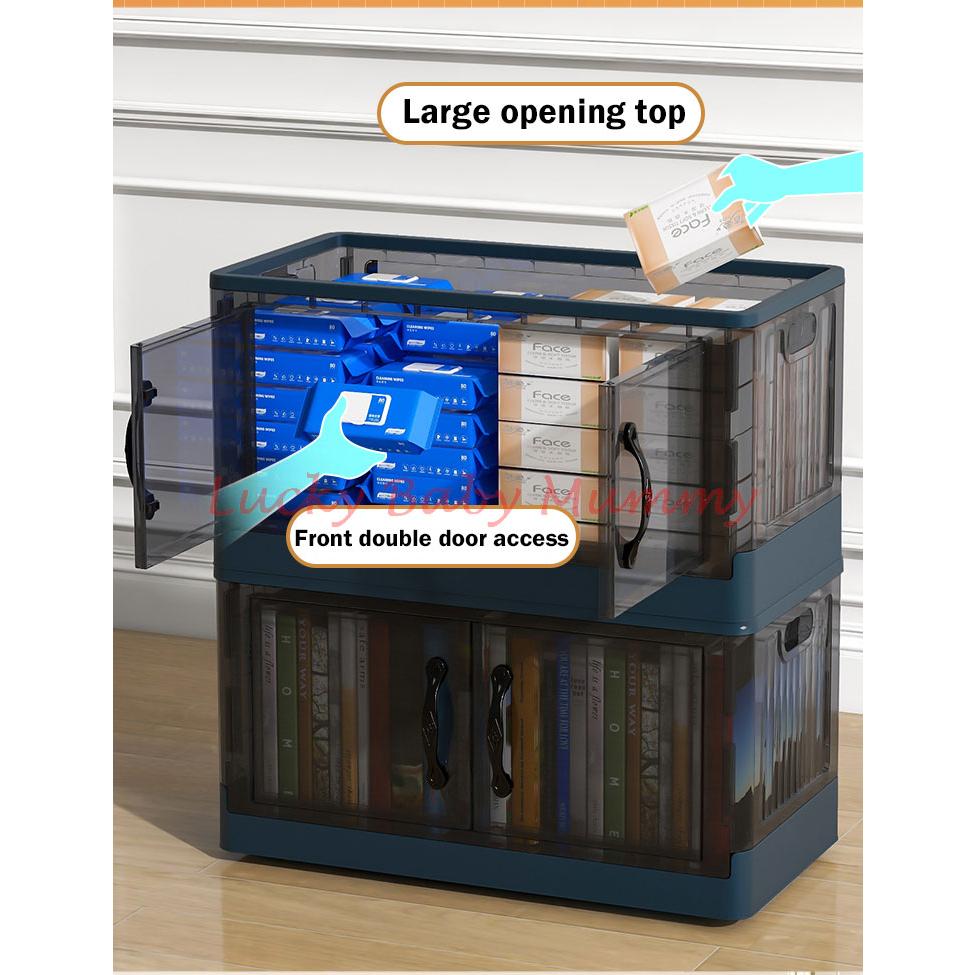 Foldable Transparent Double Door Storage Cabinet